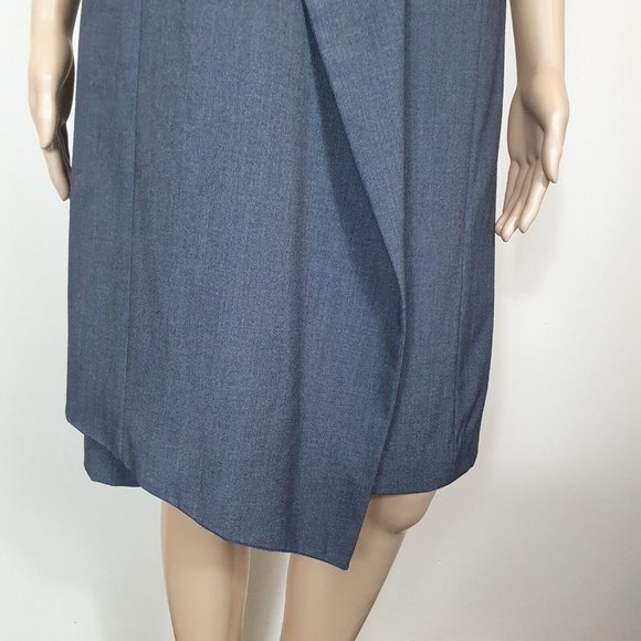 Calvin Klein Dress Sze XL Ruffle Grey Pencil Corporate Career Work Wear Cocktail - Picture 3 of 8